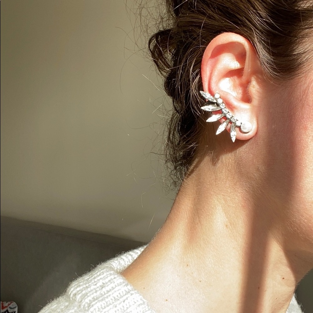 Dannijo crystal and pearl ear cuff